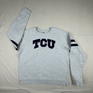 Rivalry Threads TCU Horned Frogs Raglan Sweatshirt Gray Purple XL Collegiate